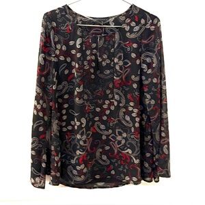 SANCTUARY Black and Red Paisley Blouse